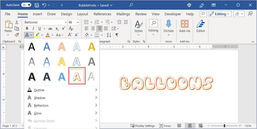 How to Make Bubble Letters in Microsoft Word image 17