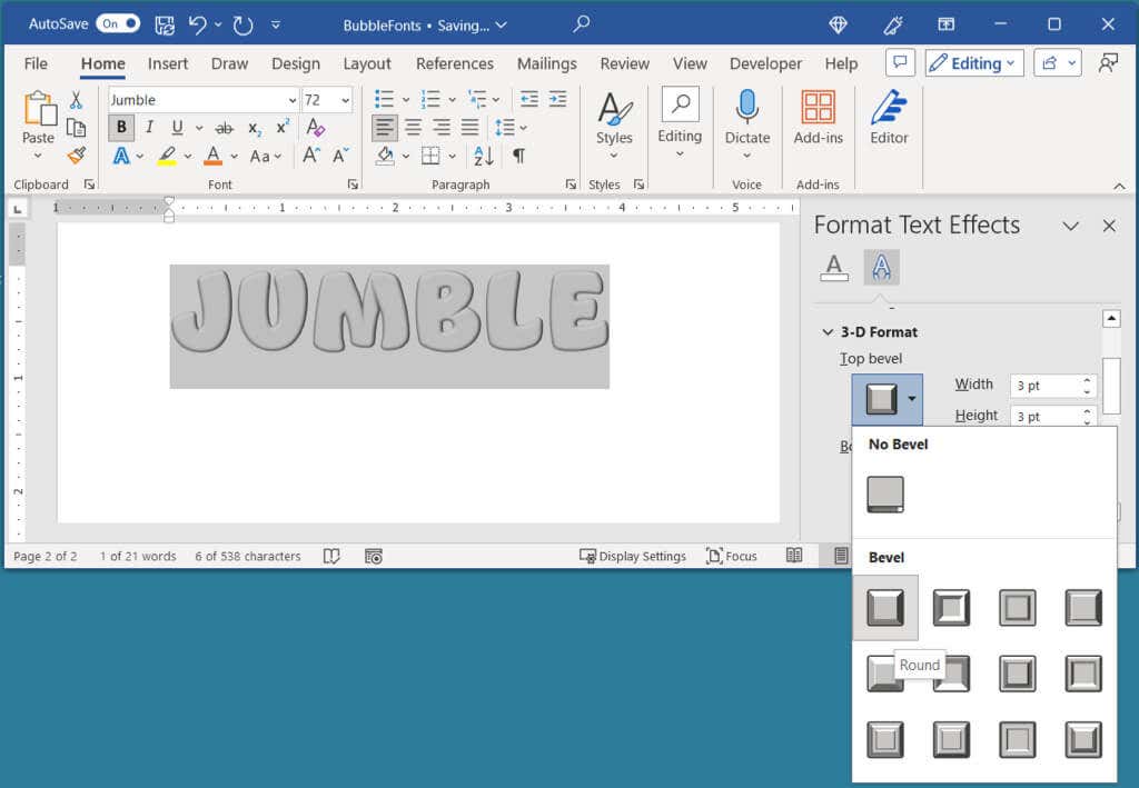 How to Make Bubble Letters in Microsoft Word image 20