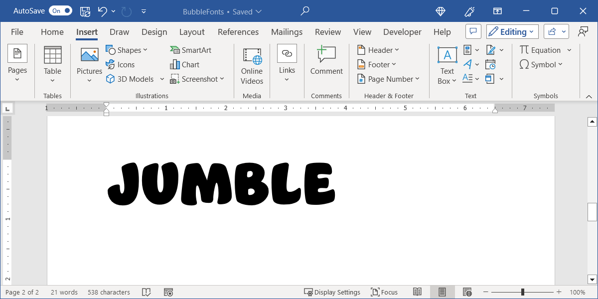 How to Make Bubble Letters in Microsoft Word image 3