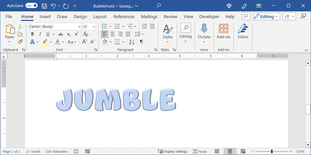 How to Make Bubble Letters in Microsoft Word image 21