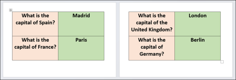 How To Print Flashcards In Word