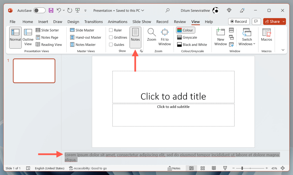 how to delete notes from powerpoint presentation