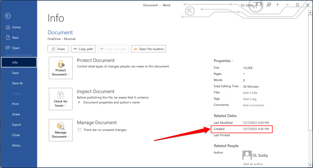 How to See When a Microsoft Word Document Was Created Or Modified in Windows image 4