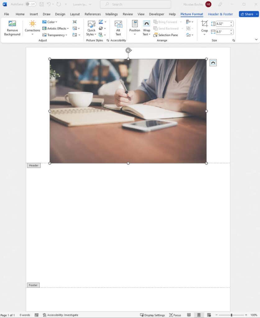 How to Lock an Image in Microsoft Word