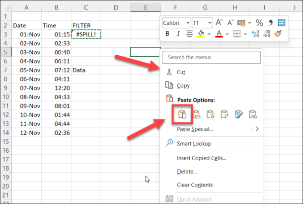 How to Fix or Correct the #SPILL Error in Microsoft Excel