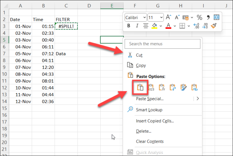 How to Fix or Correct the #SPILL Error in Microsoft Excel