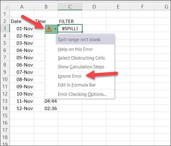How to Fix or Correct the #SPILL Error in Microsoft Excel image 7