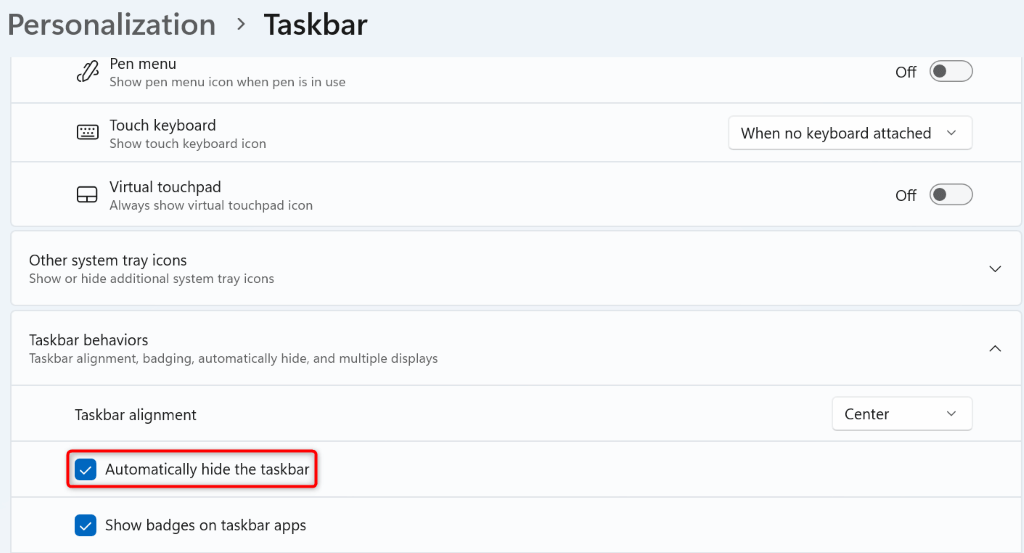 How to Hide the Taskbar on Windows 11 image 2