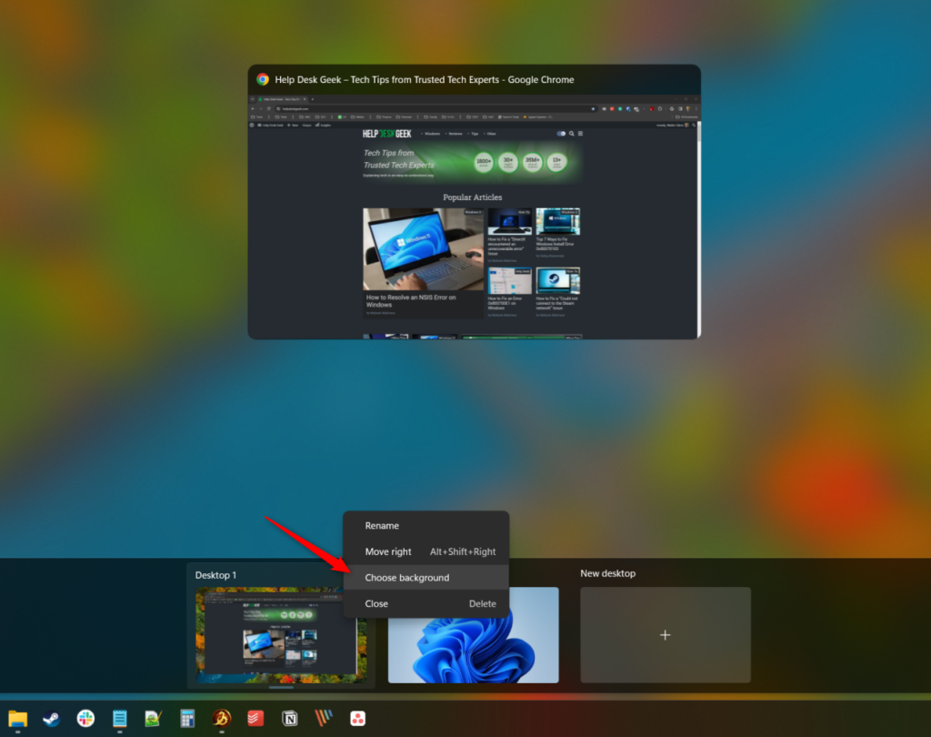 How to Set Different Background Wallpapers for Each Virtual Desktop in Windows 11 image 1