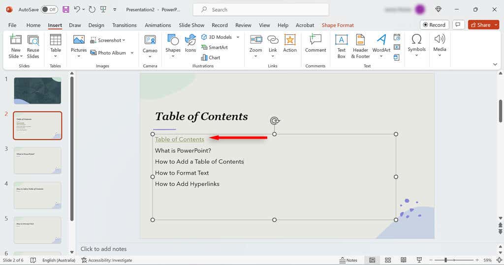 How to Create a Table of Contents in PowerPoint image 11