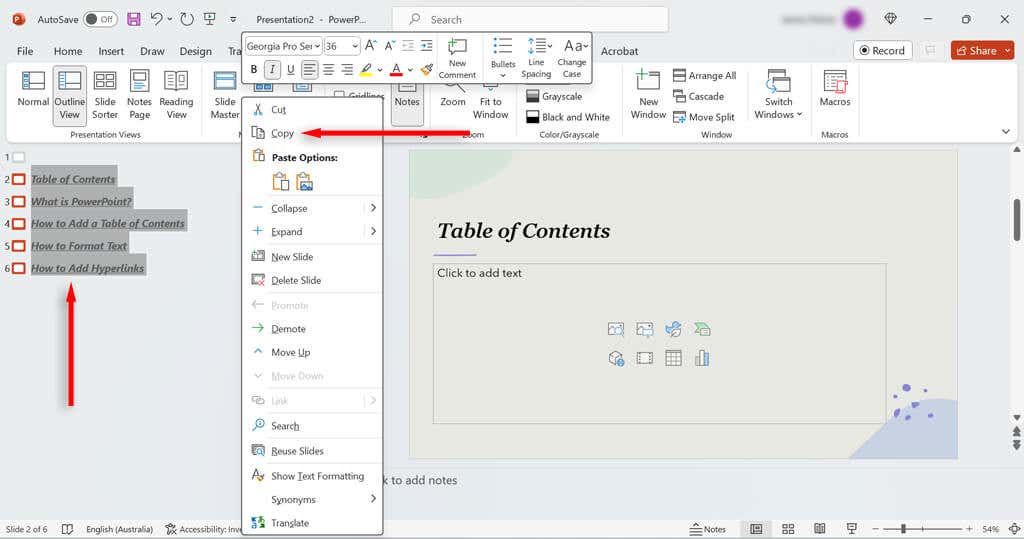 How to Create a Table of Contents in PowerPoint image 5