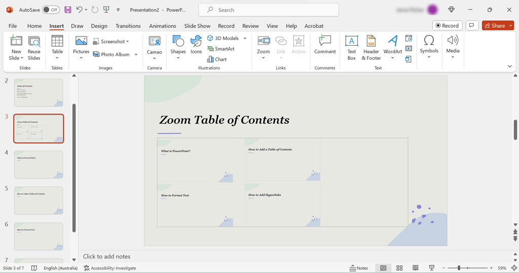 How to Create a Table of Contents in PowerPoint image 8