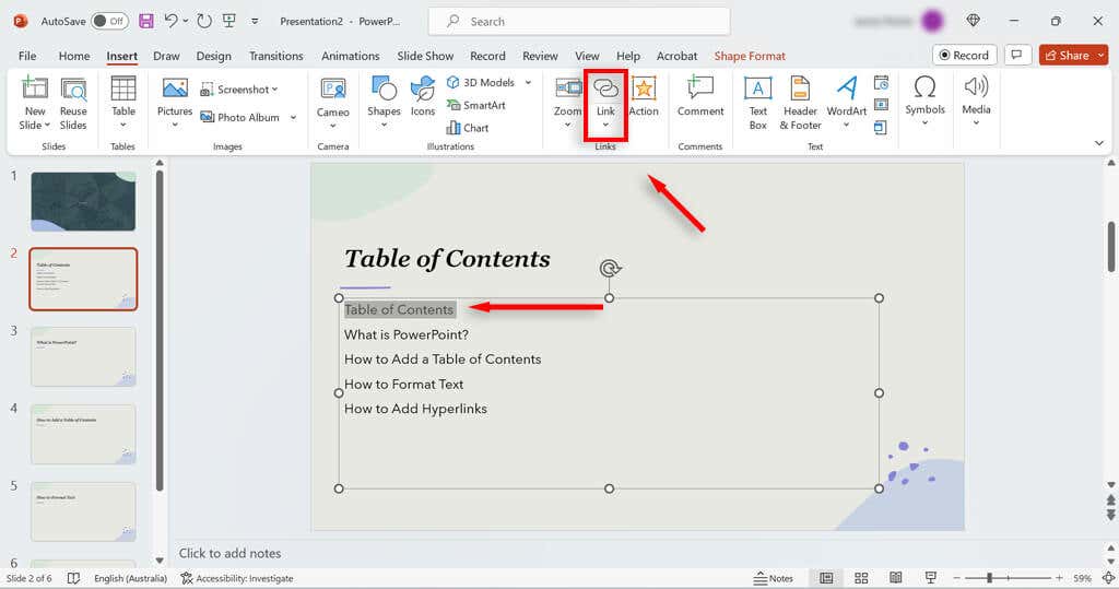 How to Create a Table of Contents in PowerPoint image 9