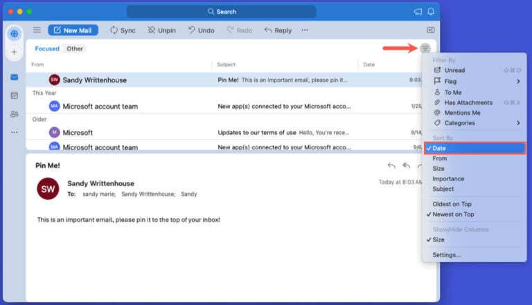 How to Pin Emails in Outlook