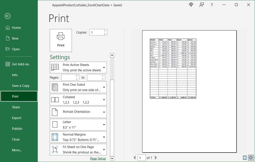 Print preview with gridlines on Windows