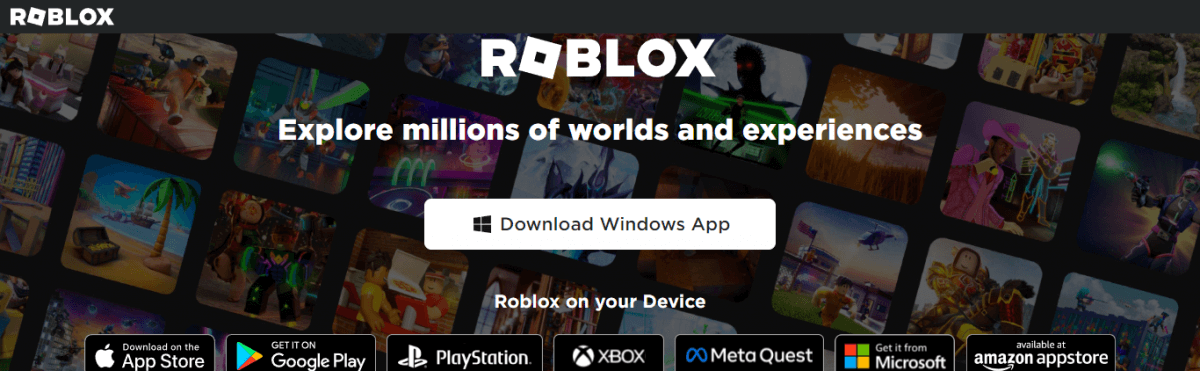 Roblox download page