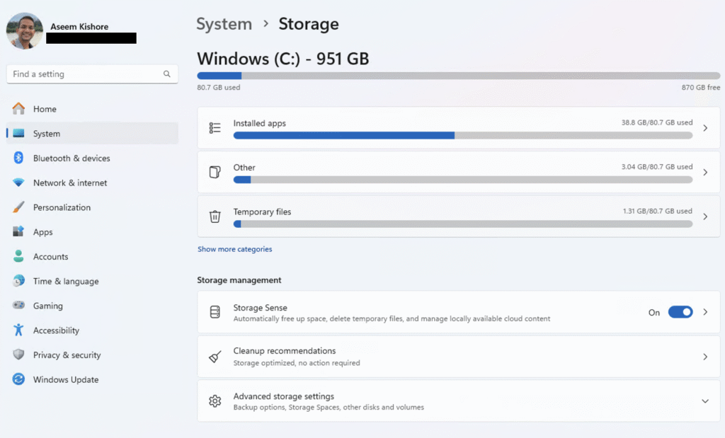 storage settings windows 11