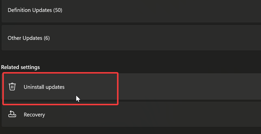 uninstall windows updates