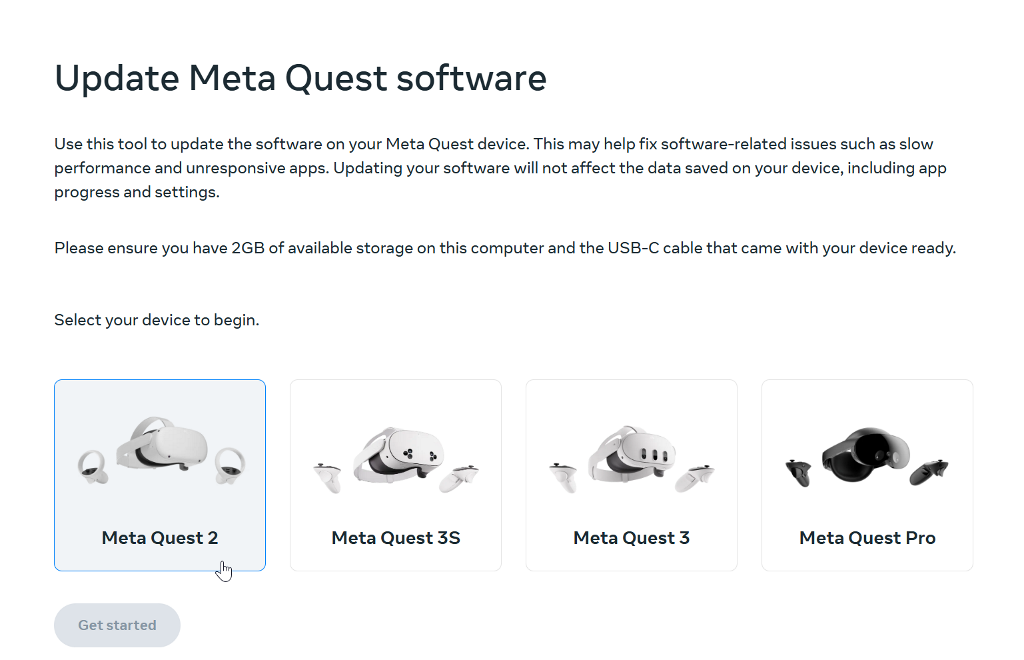 update meta quest software