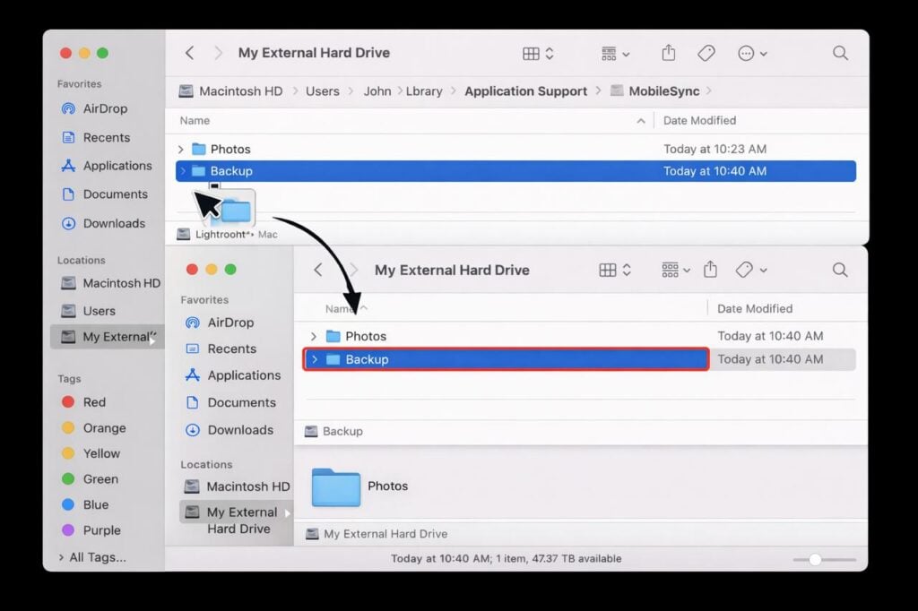 Backup Data to Any External Hard Drive from iPhone