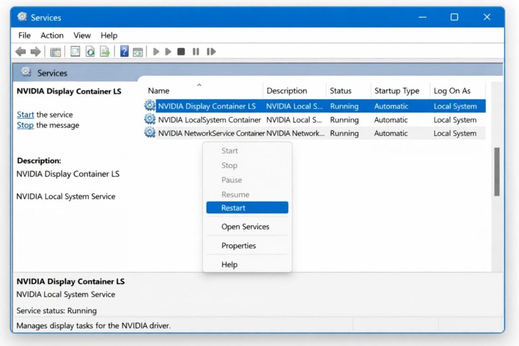 Restart NVIDIA Services