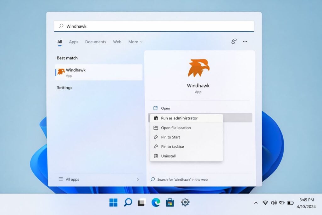 Launch Windhawk and Run as Administrator