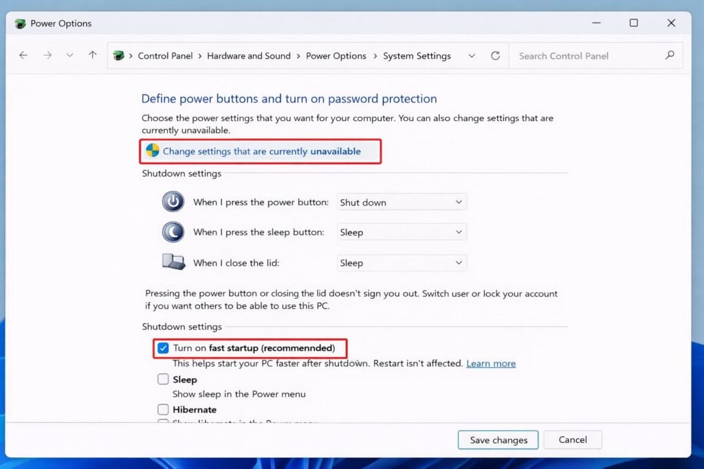 How to Turn On Fast Startup in Windows 11