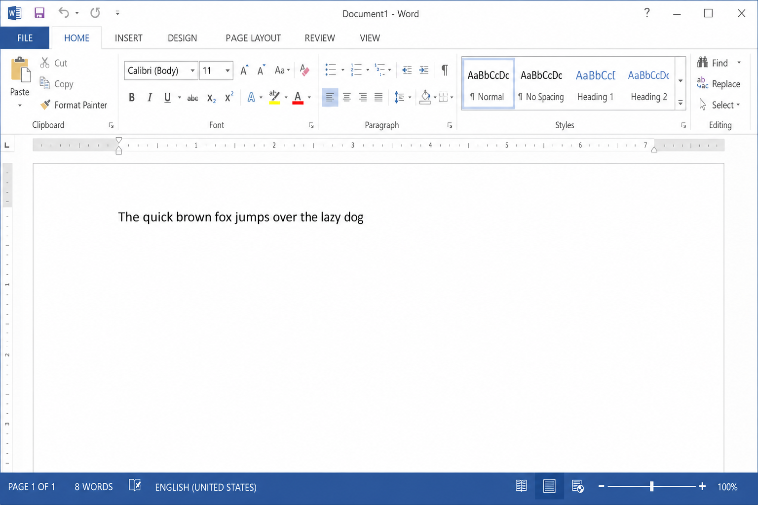 Microsoft Word showing the same text now in sentence case after pressing Shift+F3