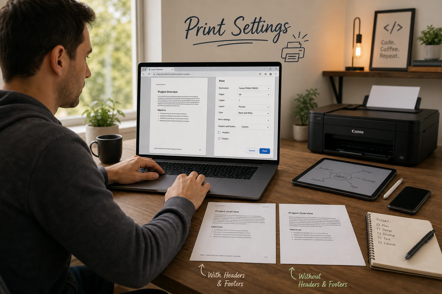 How to Remove Headers and Footers When Printing Web Pages