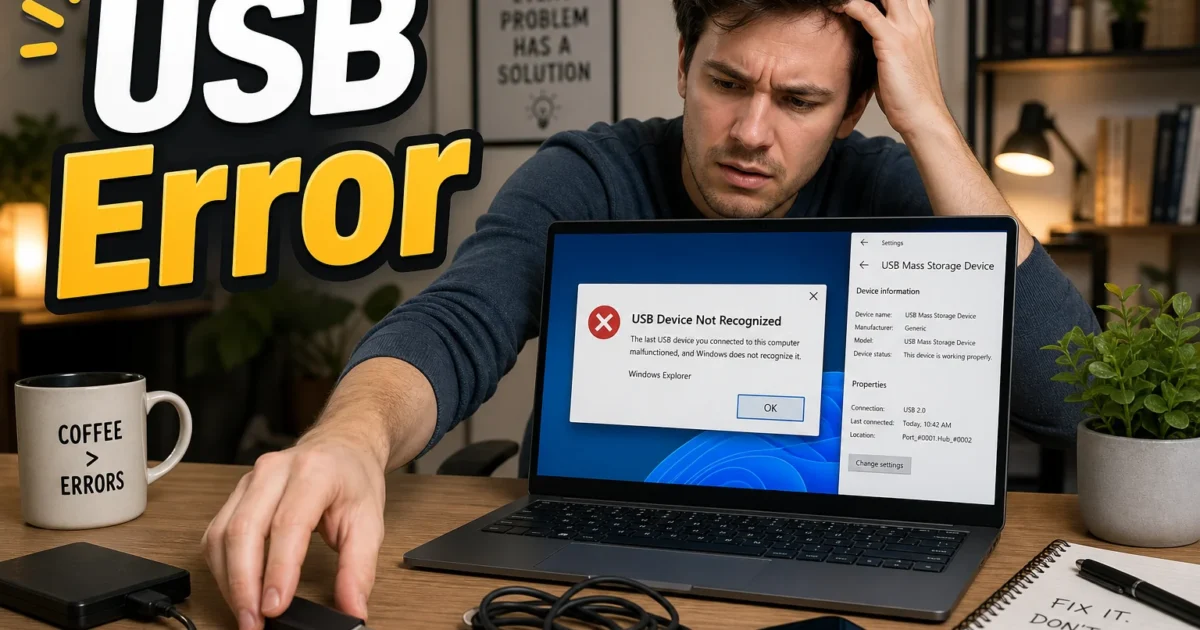 How to Fix “USB Device Not Recognized” in Windows 11