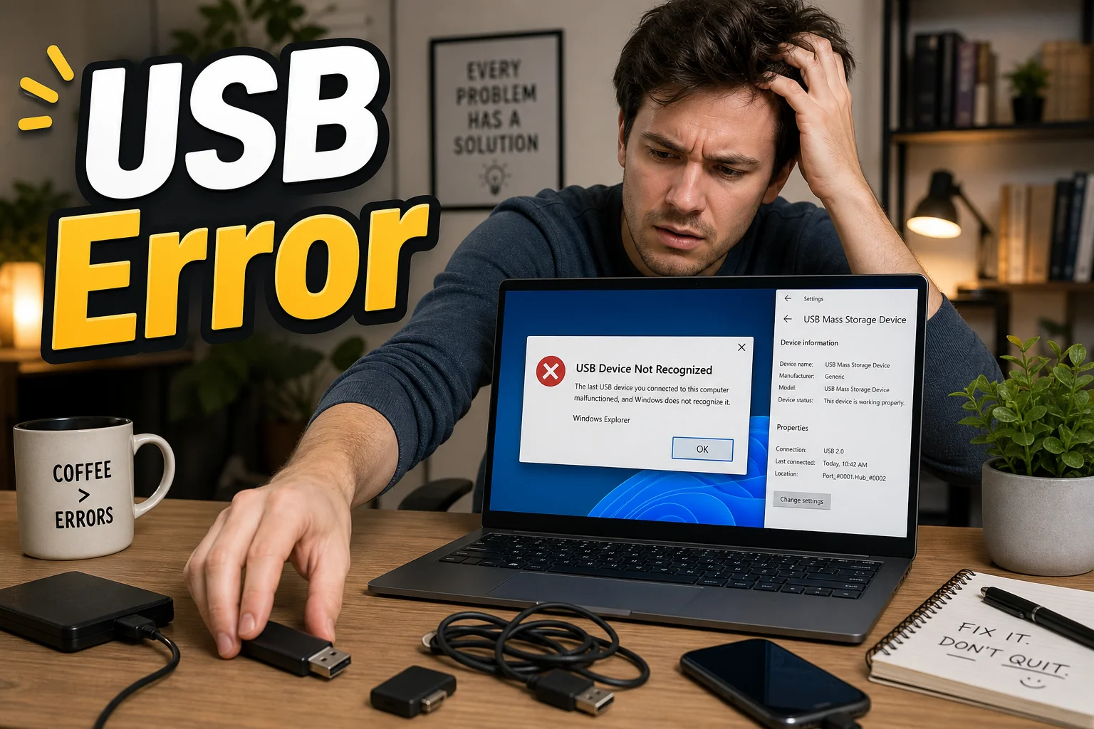 How to Fix “USB Device Not Recognized” in Windows 11