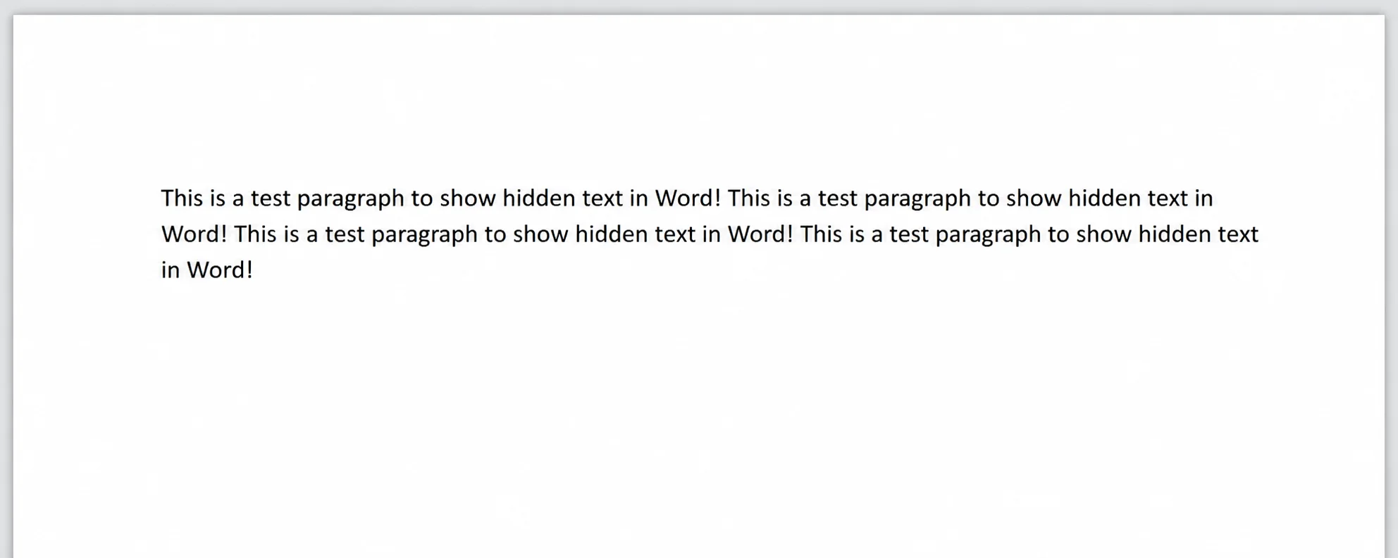 hidden paragraph word