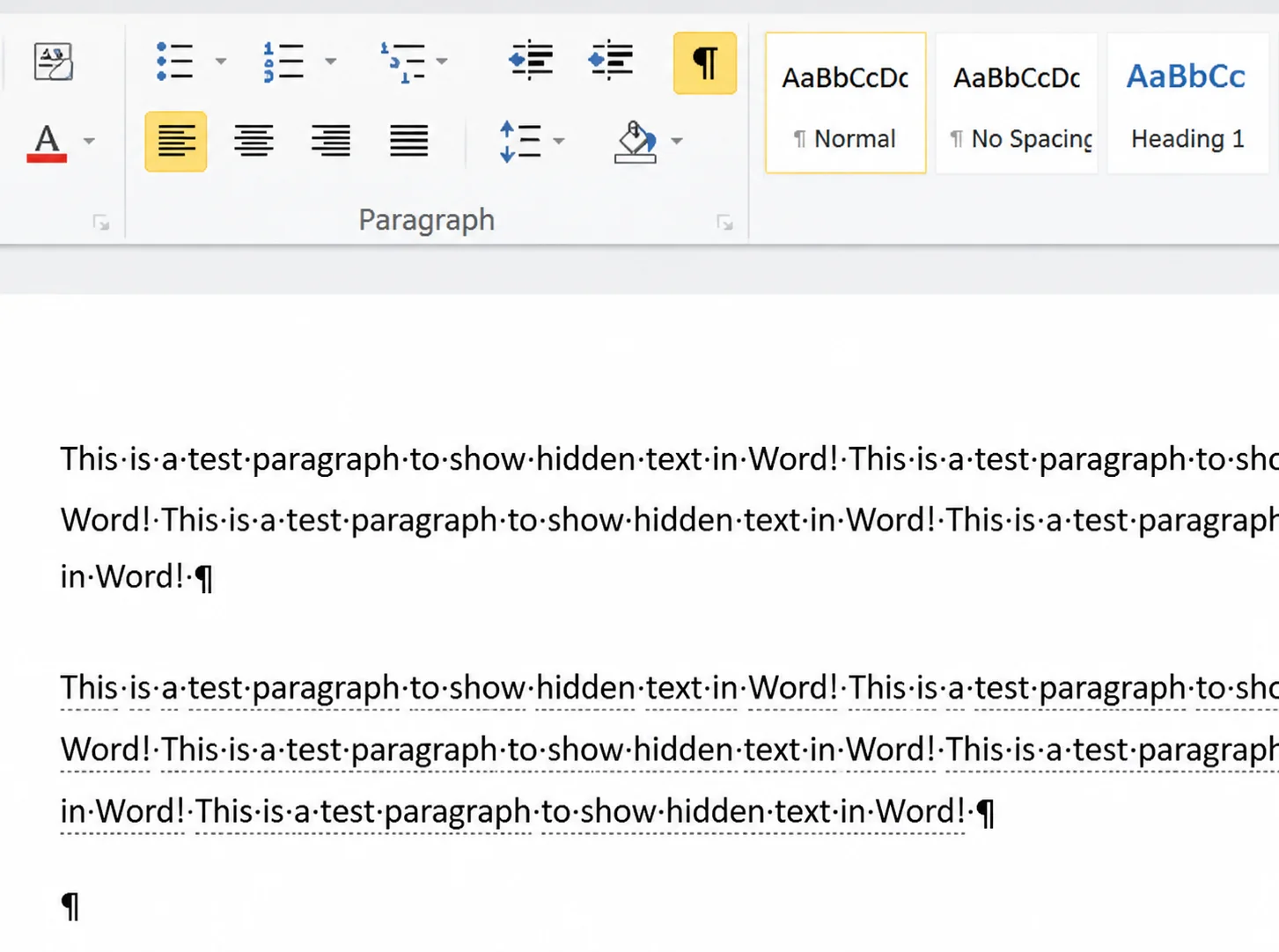 show hide paragraph marks