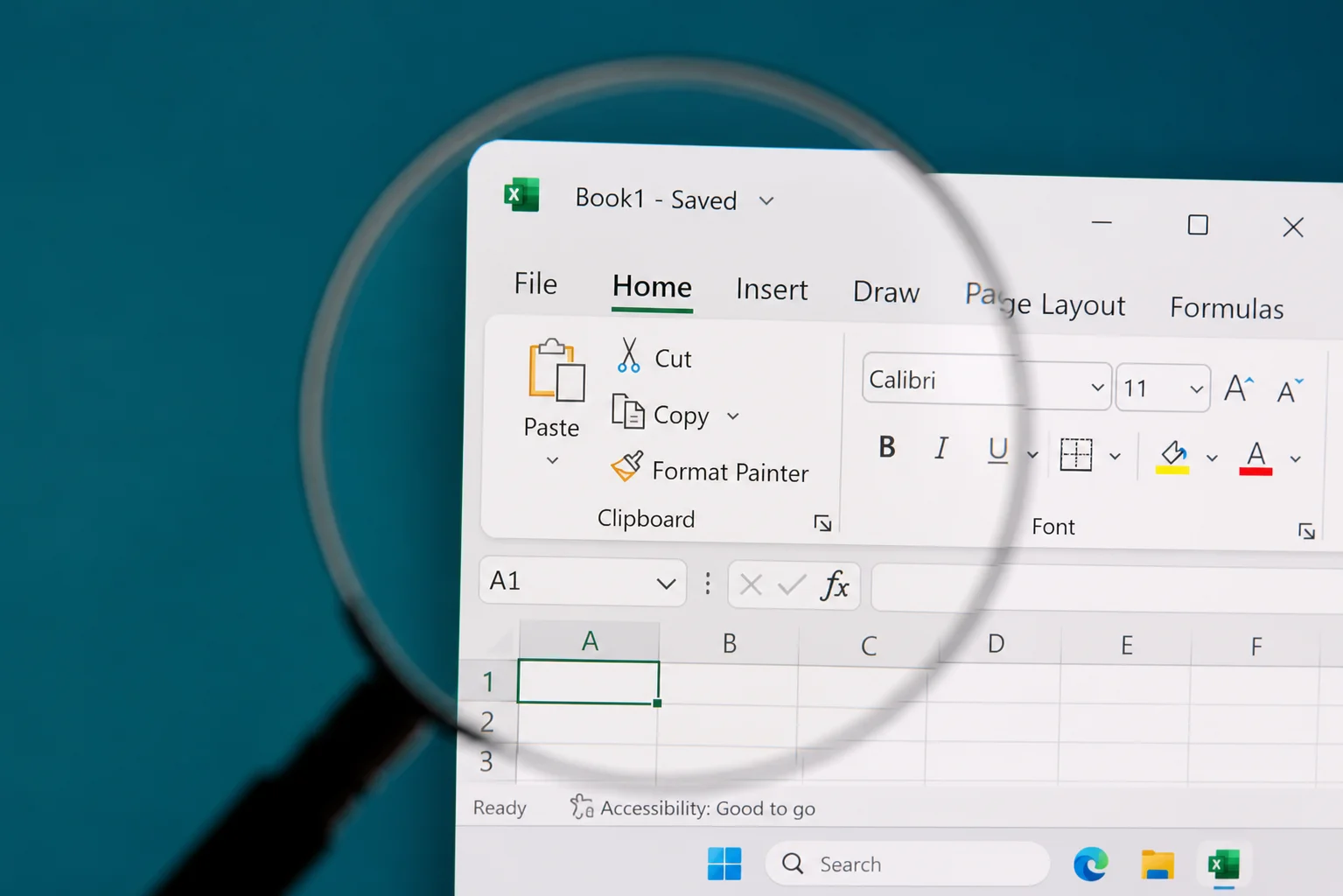 Microsoft Excel open on a Windows computer