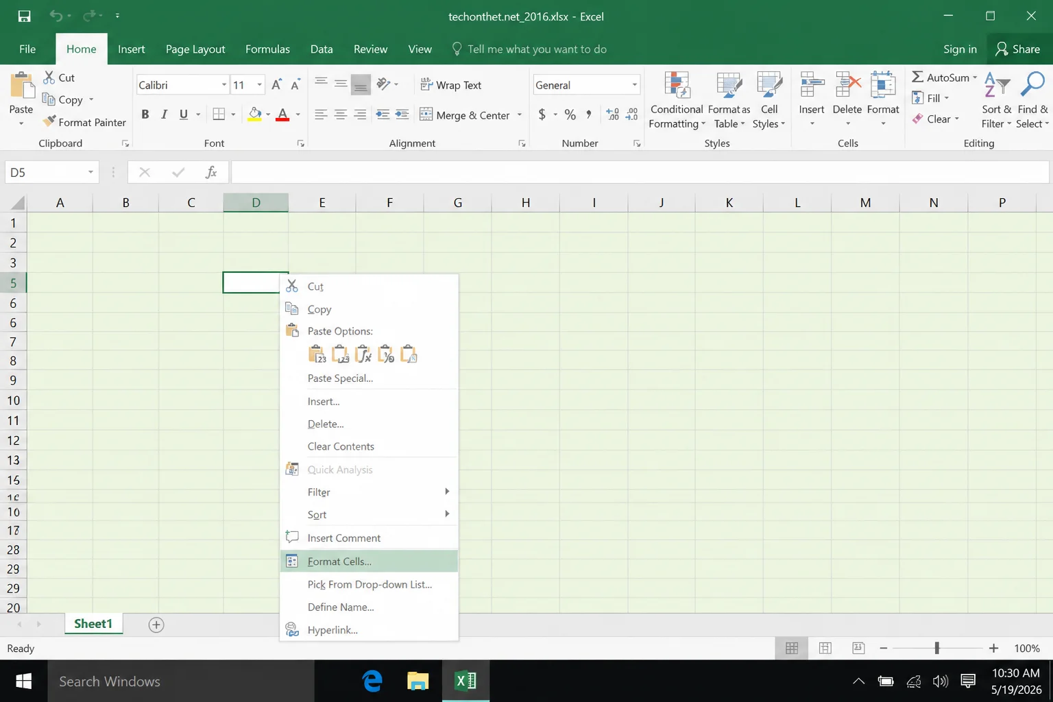 Excel worksheet with selected cells and the right-click menu showing Format Cells