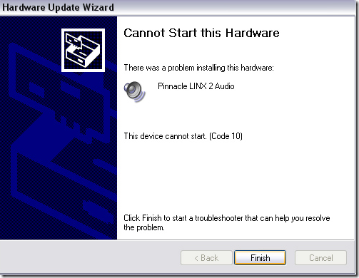 код ошибки устройства слежения Windows 2000 10